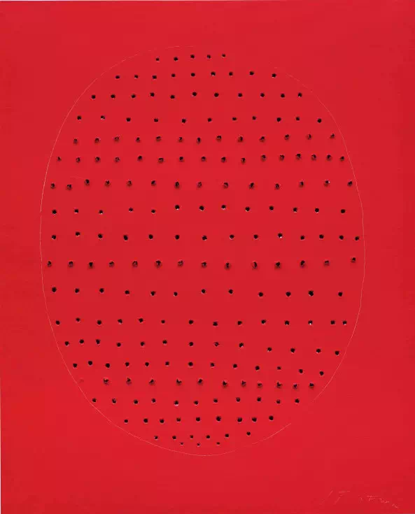Lucio Fontana - Concetto spaziale - Idropittura su tela